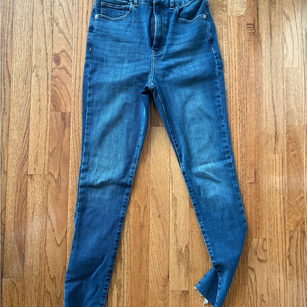 Express high waist distressed cuff jean skinny